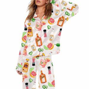 The Spicy Pink Daisy Margarita Pajama Set The Spicy Pink Daisy Margarita Pajama Set