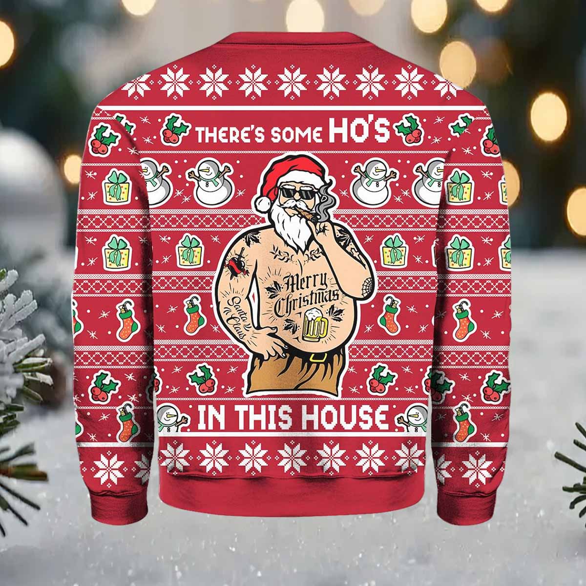 There’s Some Ho’s In This House Christmas Ugly Christmas Sweater There’s Some Ho’s In This House Christmas Ugly Christmas Sweater