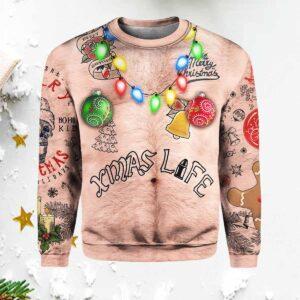 Topless Xmas Life Ugly Christmas Sweater Topless Xmas Life Ugly Christmas Sweater