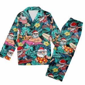 Tropical Santa Aloha Christmas Women Pajamas Set Tropical Santa Aloha Christmas Women Pajamas Set
