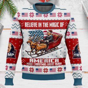 Trump Believe In The Magic Of America Christmas Sweater