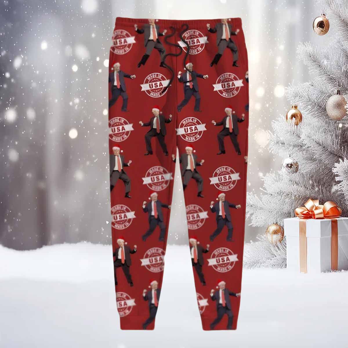 Trump Dancing A Little Bit Crazy Made in USA Christmas Sweatpants Trump Dancing A Little Bit Crazy Made in USA Christmas Sweatpants