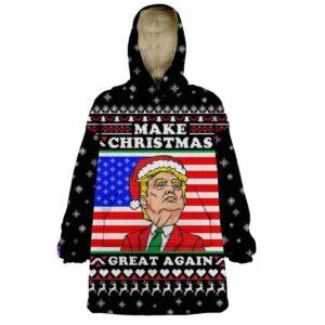 Trump Make Christmas Great Again Hoodie Blanket