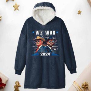 Trump Vance We Won 2024 Hoodie Blanket Trump Vance We Won 2024 Hoodie Blanket