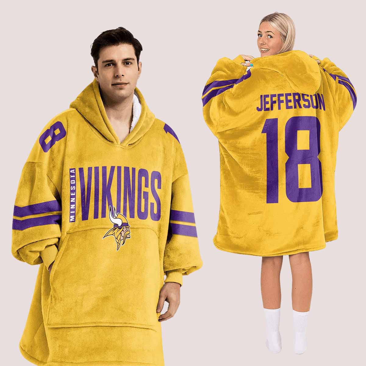 Vikings Jefferson18 Football Unisex Blanket Hoodie Vikings Jefferson18 Football Unisex Blanket Hoodie