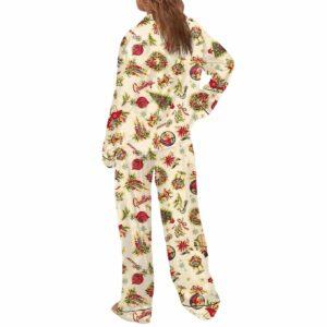 Vintage Christmas Tree Santas Art Print Pajama Set