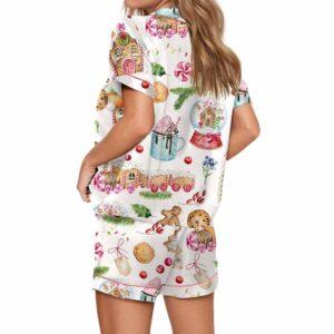 Watercolor Christmas Gingerbreads Satin Pajama Set 1 Watercolor Christmas Gingerbreads Satin Pajama Set