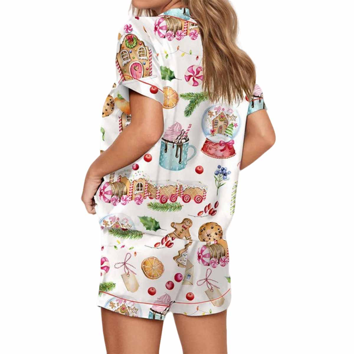 Watercolor Christmas Gingerbreads Satin Pajama Set Watercolor Christmas Gingerbreads Satin Pajama Set