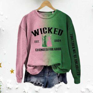 Wicked Movie Inspired Witch And Princess Contrast Gradient Hoodie 1 Wicked Movie Inspired Witch And Princess Contrast Gradient Hoodie1