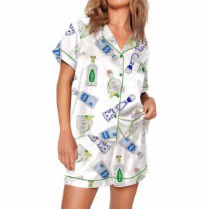 Wine Bottles Print Pajama Set Wine Bottles Print Pajama Set