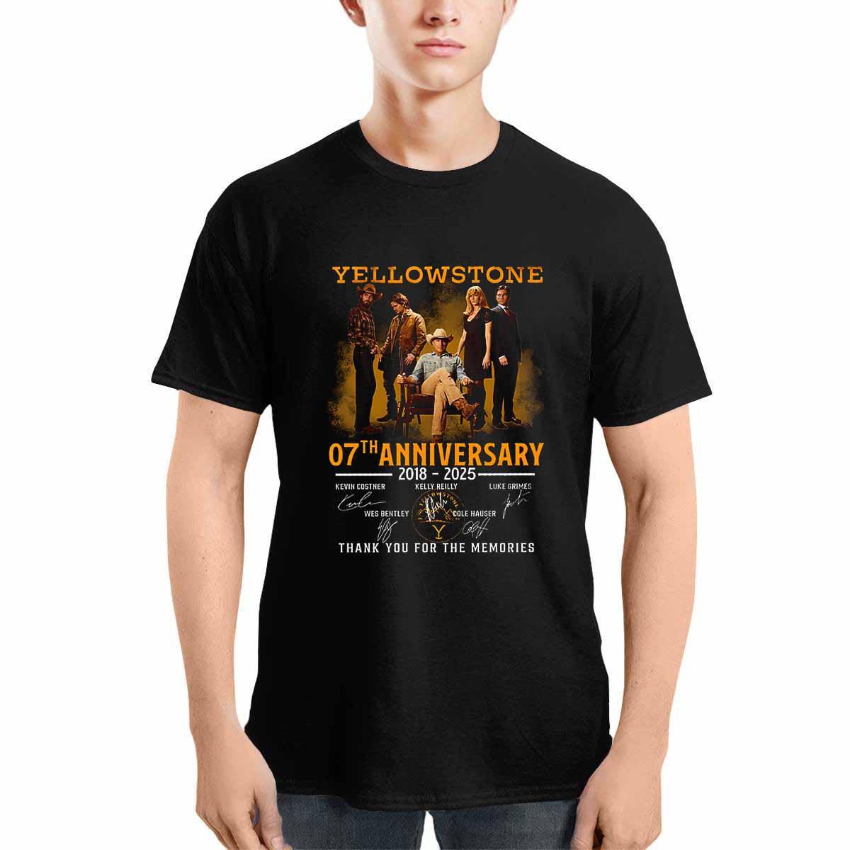 Yellowstone 7th Anniversary 2018 2025 Signature Thank You For The Memories Shirt Yellowstone 7th Anniversary 2018 2025 Signature Thank You For The Memories Shirt