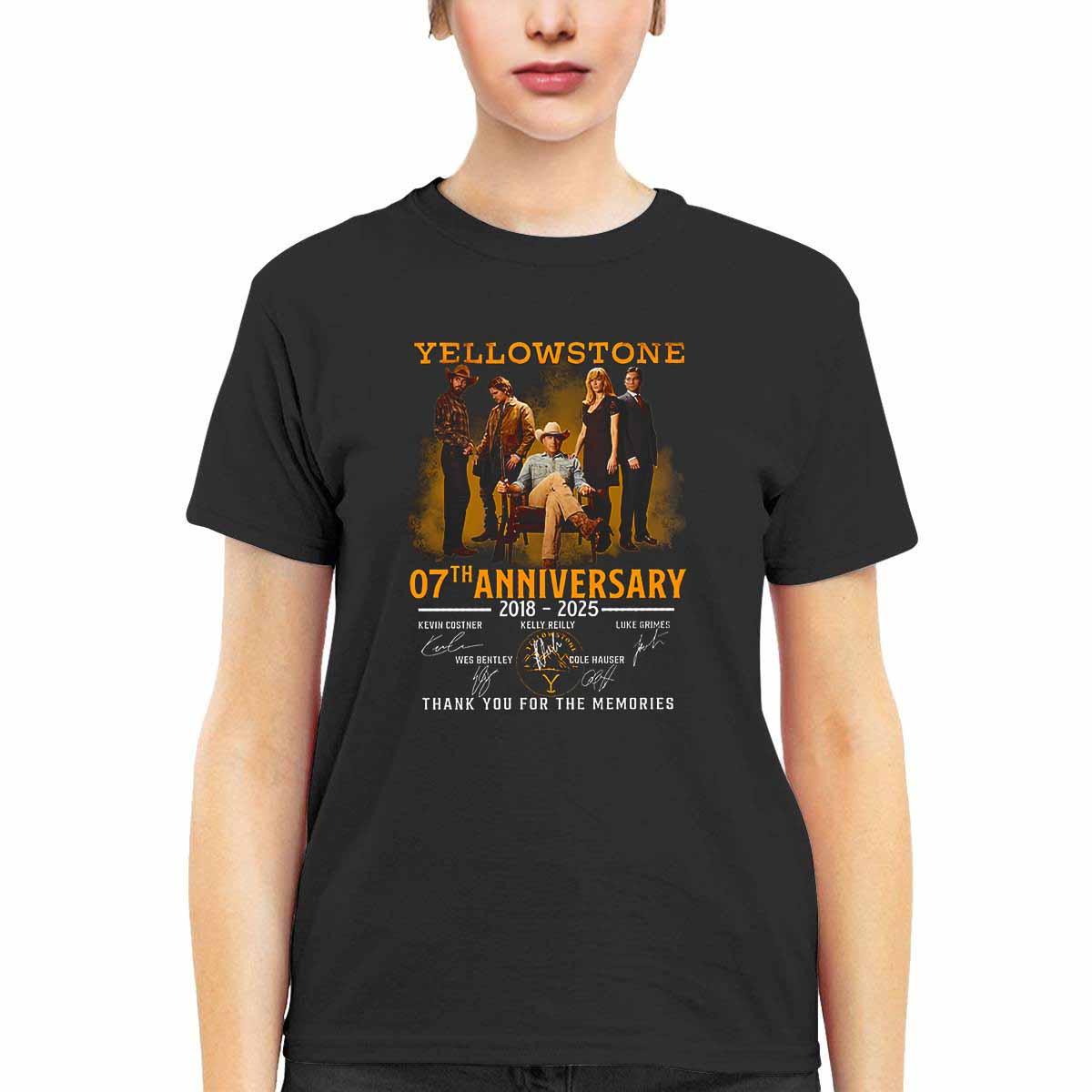Yellowstone 7th Anniversary 2018 2025 Signature Thank You For The Memories Shirt Yellowstone 7th Anniversary 2018 2025 Signature Thank You For The Memories Shirt