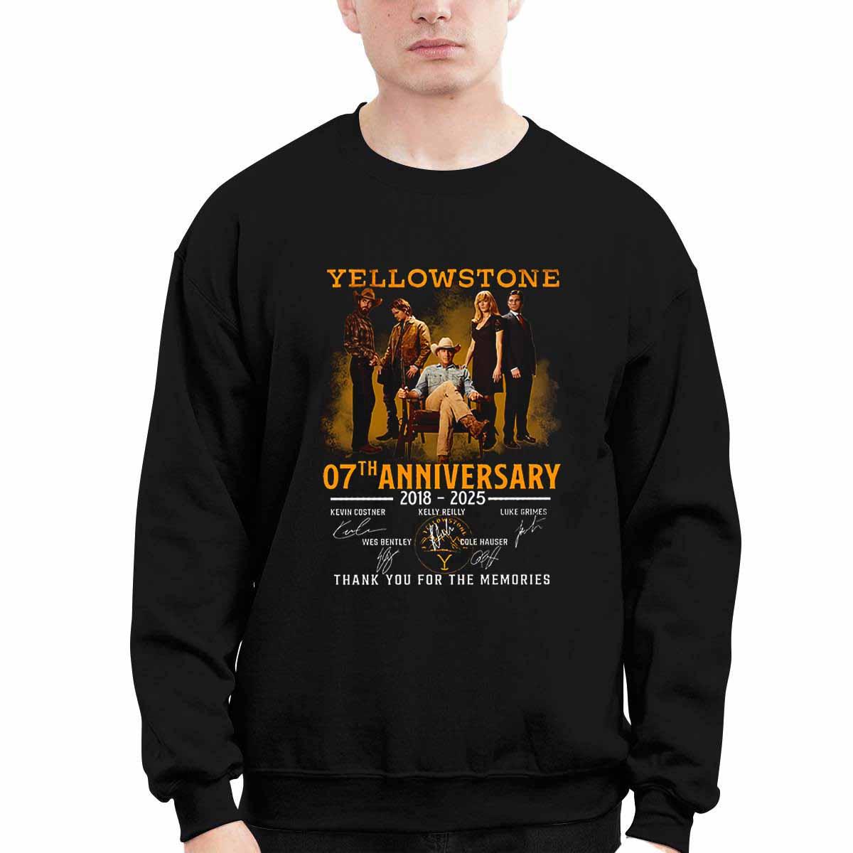 Yellowstone 7th Anniversary 2018 2025 Signature Thank You For The Memories Shirt Yellowstone 7th Anniversary 2018 2025 Signature Thank You For The Memories Shirt