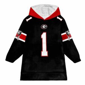 1 Georgia Football Unisex Blanket Hoodie 1 Georgia Football Unisex Blanket Hoodie