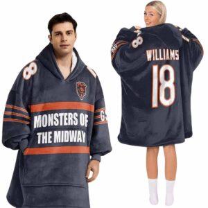 Bears Monsters Of The Midway Williams Football Blanket Hoodie