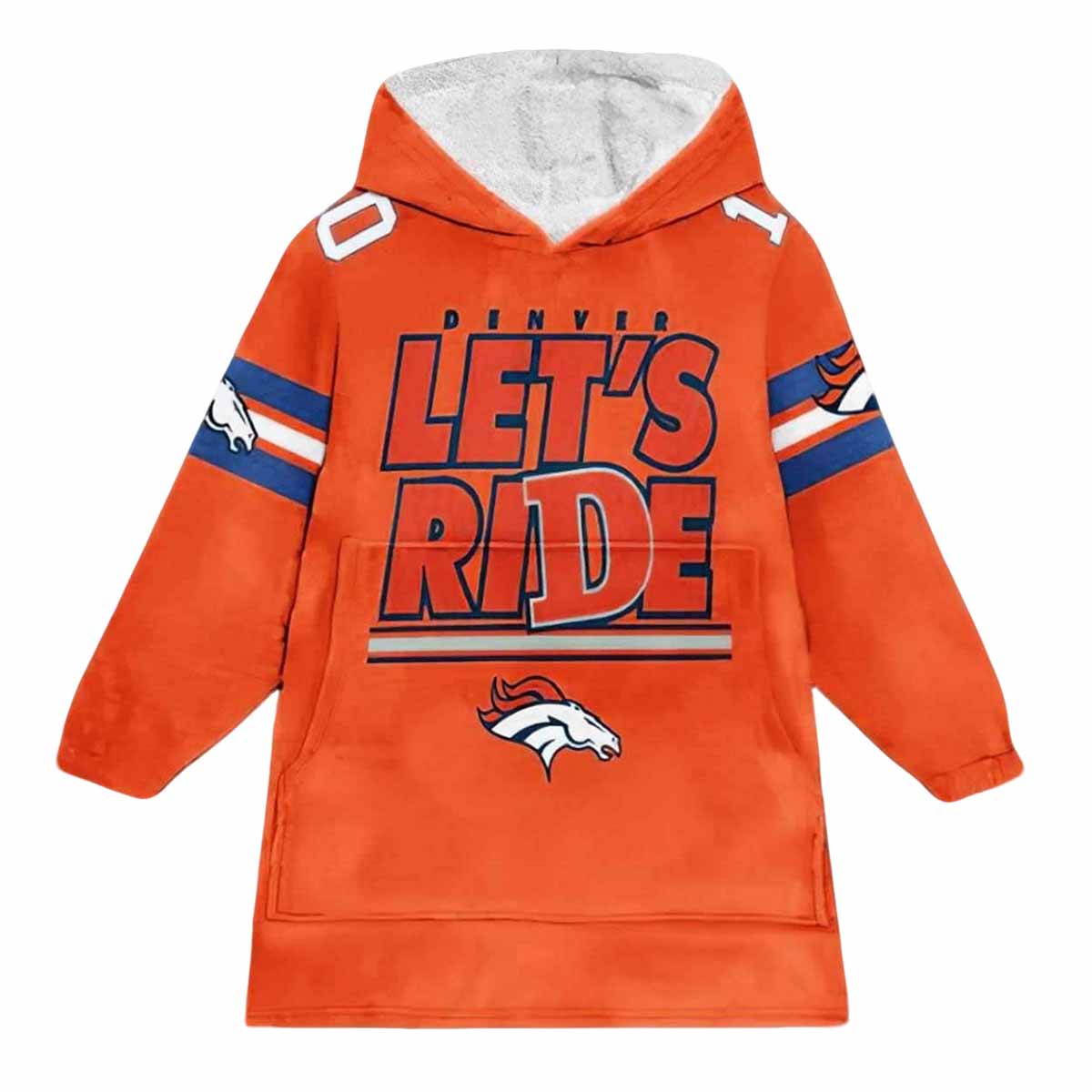 Broncos Let’s Ride Football Unisex Blanket Hoodie Broncos Lets Ride Football Unisex Blanket Hoodie