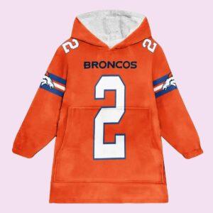 Broncos Surtain 2 Football Blanket Hoodie Broncos Surtain 2 Football Blanket Hoodie