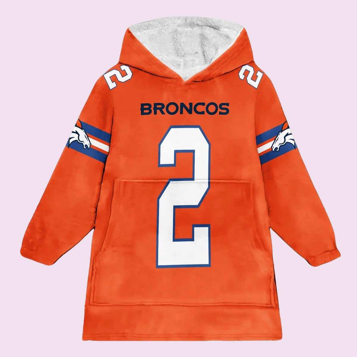 Broncos Surtain 2 Football Blanket Hoodie Broncos Surtain 2 Football Blanket Hoodie