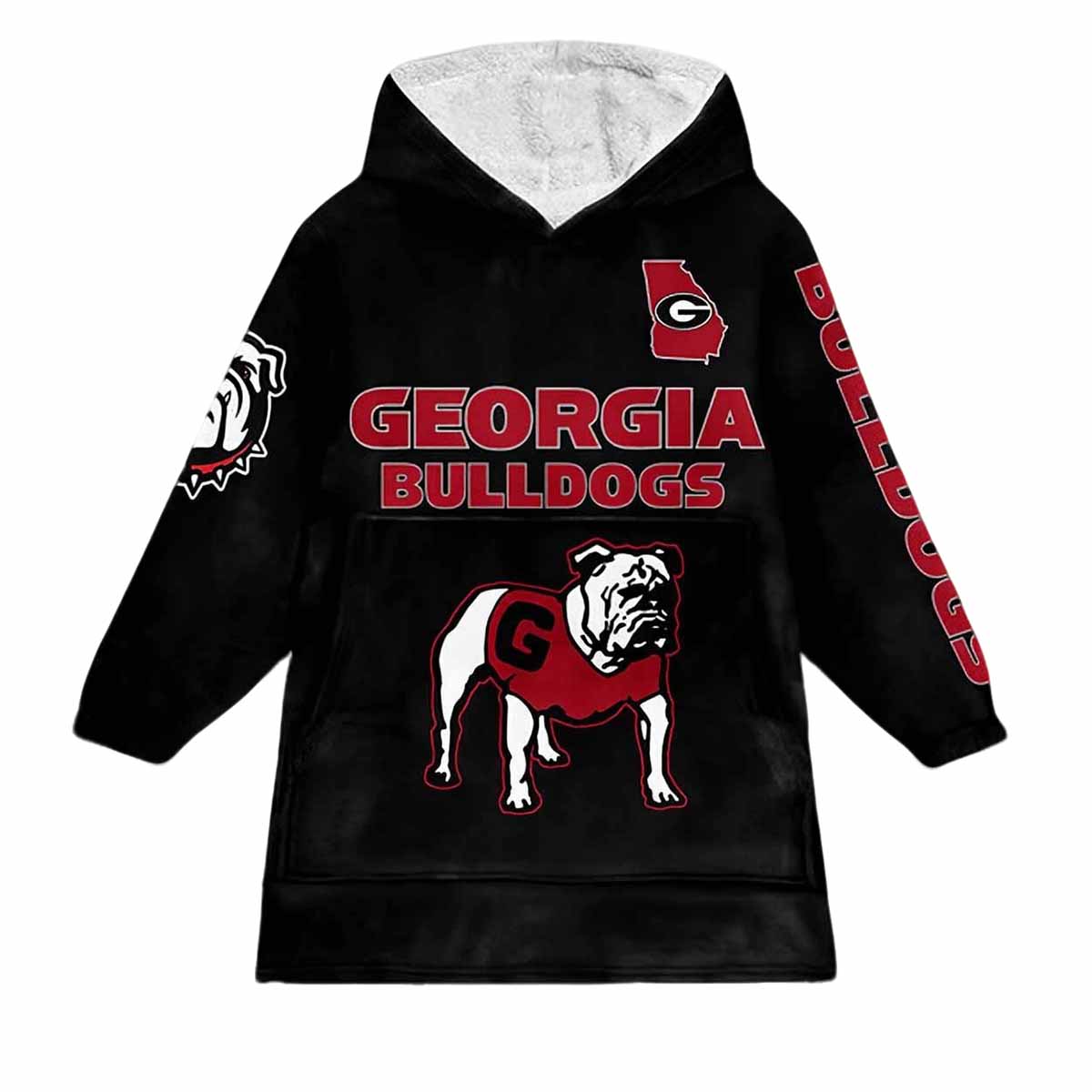 Bulldogs Champions 2024 Unisex Blanket Hoodie Bulldogs Champions 2024 Unisex Blanket Hoodie