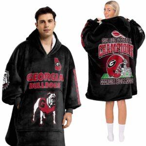 Bulldogs Champions 2024 Unisex Blanket Hoodie 1 Bulldogs Champions 2024 Unisex Blanket Hoodie