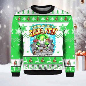 Captain Fat Belly Suck It Ugly Christmas Sweater Captain Fat Belly Suck It Ugly Christmas Sweater