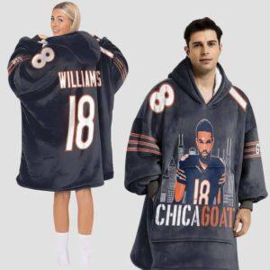 Chicagoat Williams 18 Football Blanket Hoodie 1 Chicagoat Williams 18 Football Blanket Hoodie