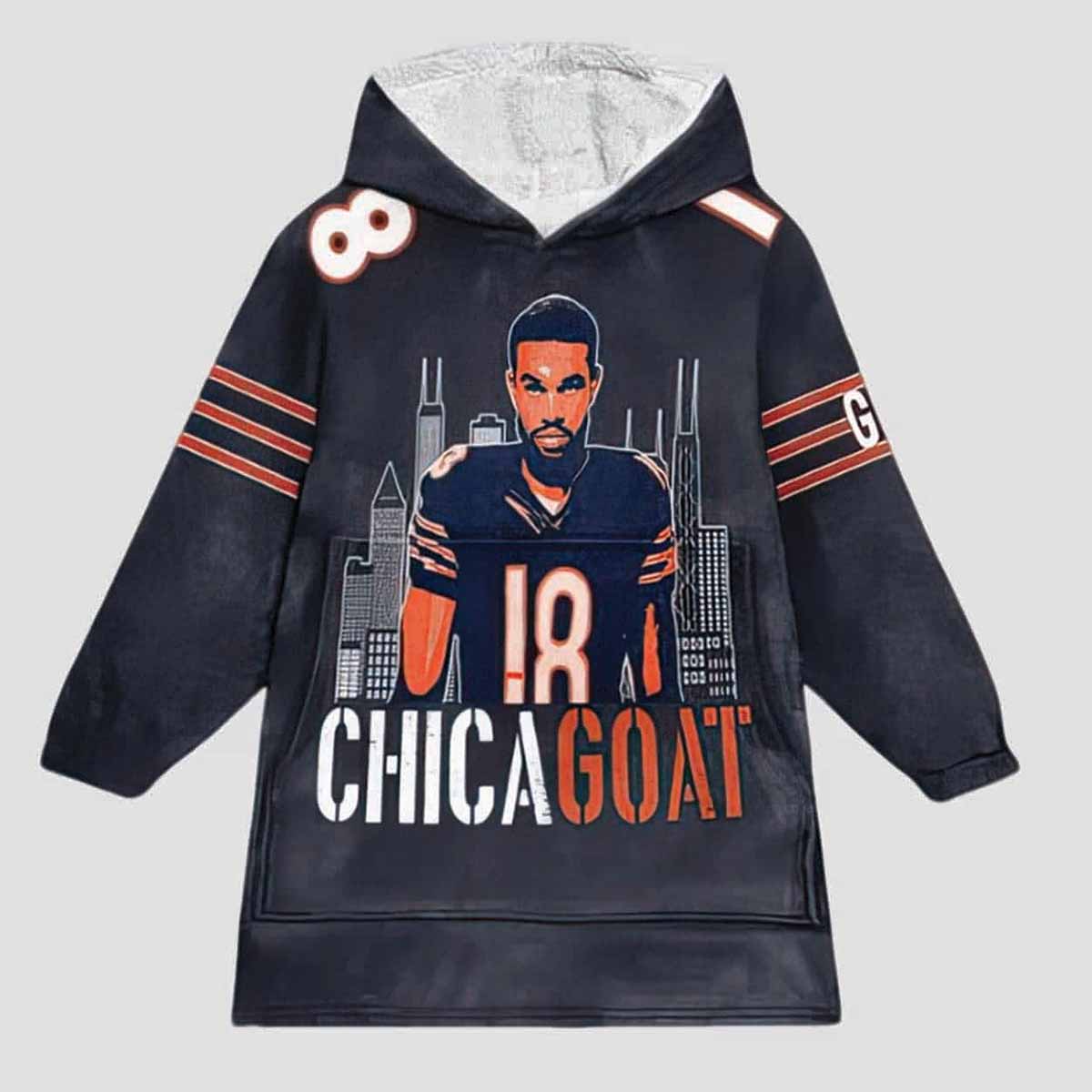 Chicagoat Williams 18 Football Blanket Hoodie Chicagoat Williams 18 Football Blanket Hoodie