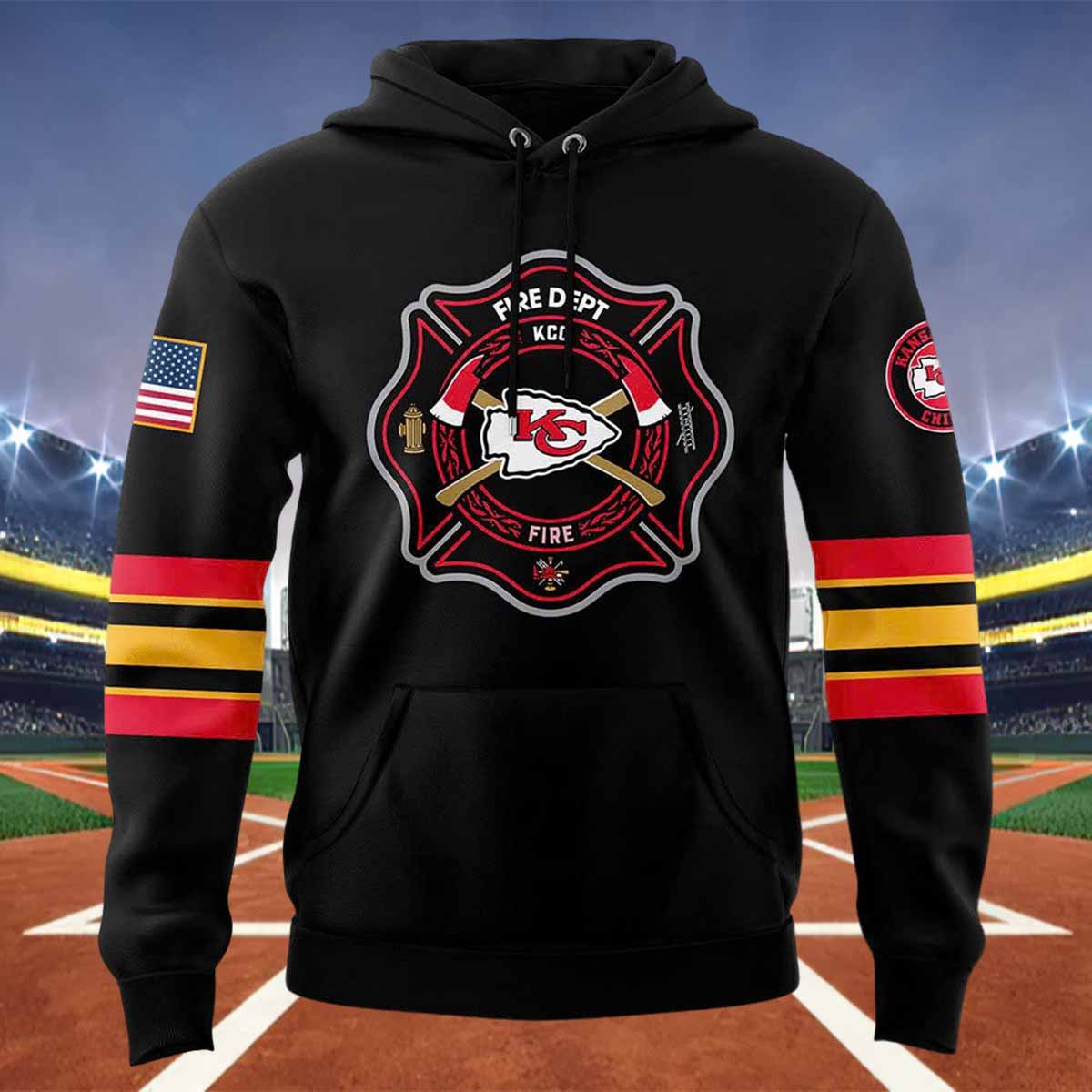 Chiefs 2024 Firefighter Appreciation Night Hoodie Chiefs 2024 Firefighter Appreciation Night Hoodie