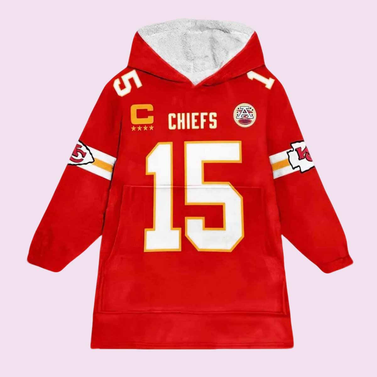 Chiefs Mahomes 15 Football Unisex Blanket Hoodie Chiefs Mahomes 15 Football Unisex Blanket Hoodie
