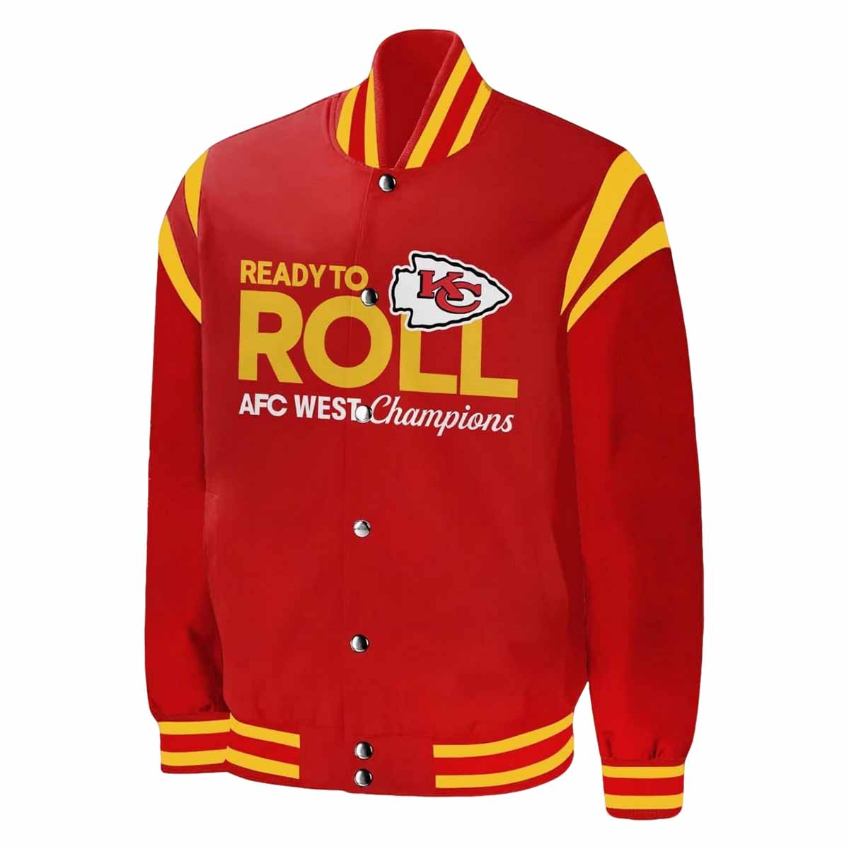 Chiefs Ready To Roll AFC West Champions 2024 Baseball Jacket Chiefs Ready To Roll AFC West Champions 2024 Baseball Jacket