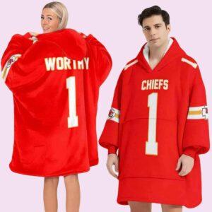 Chiefs Worthy 1 Football Unisex Blanket Hoodie 1 Chiefs Worthy 1 Football Unisex Blanket Hoodie