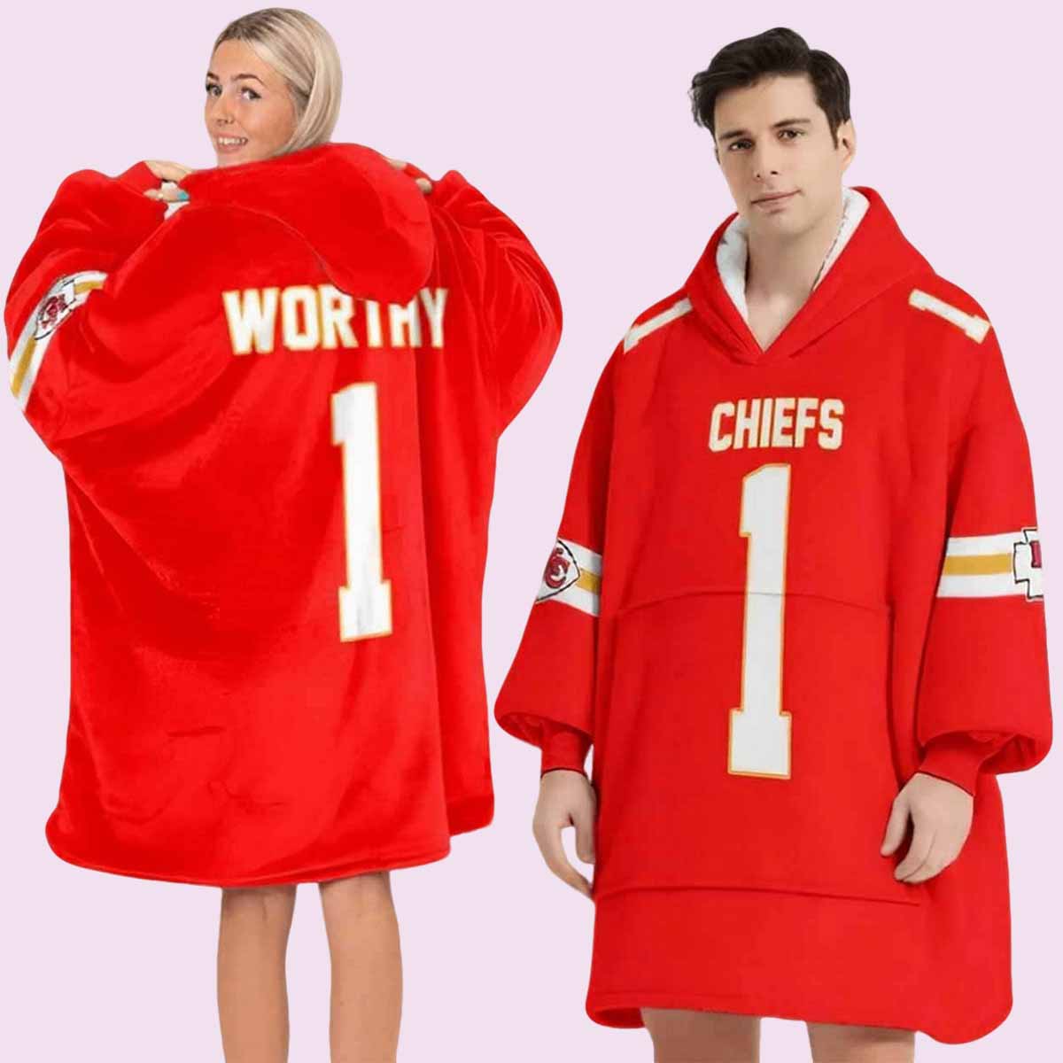 Chiefs Worthy 1 Football Unisex Blanket Hoodie Chiefs Worthy 1 Football Unisex Blanket Hoodie
