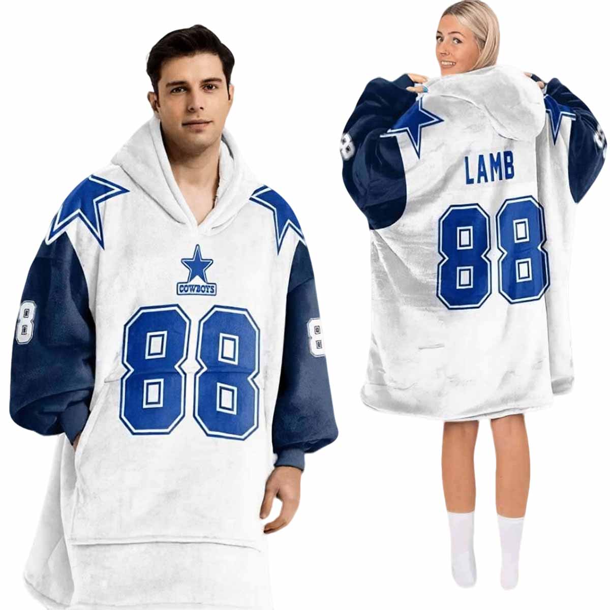Cowboys Lamb 88 Football Unisex Blanket Hoodie Cowboys Lamb 88 Football Unisex Blanket Hoodie