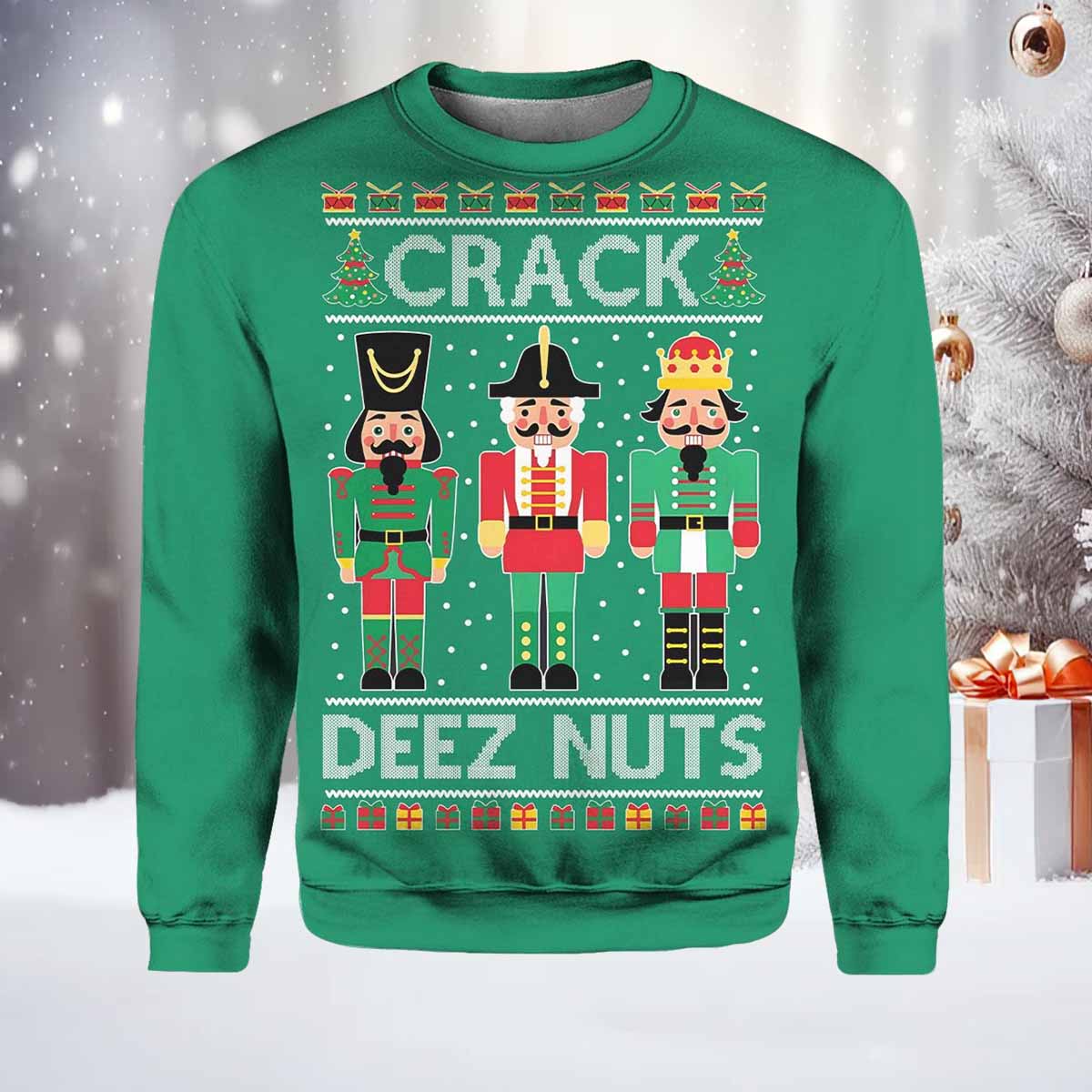 Crack Deez Nuts Ugly Christmas Sweater Crack Deez Nuts Ugly Christmas Sweater