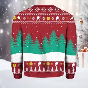 Deck The Hall Pickleball Santa Ugly Christmas Sweater