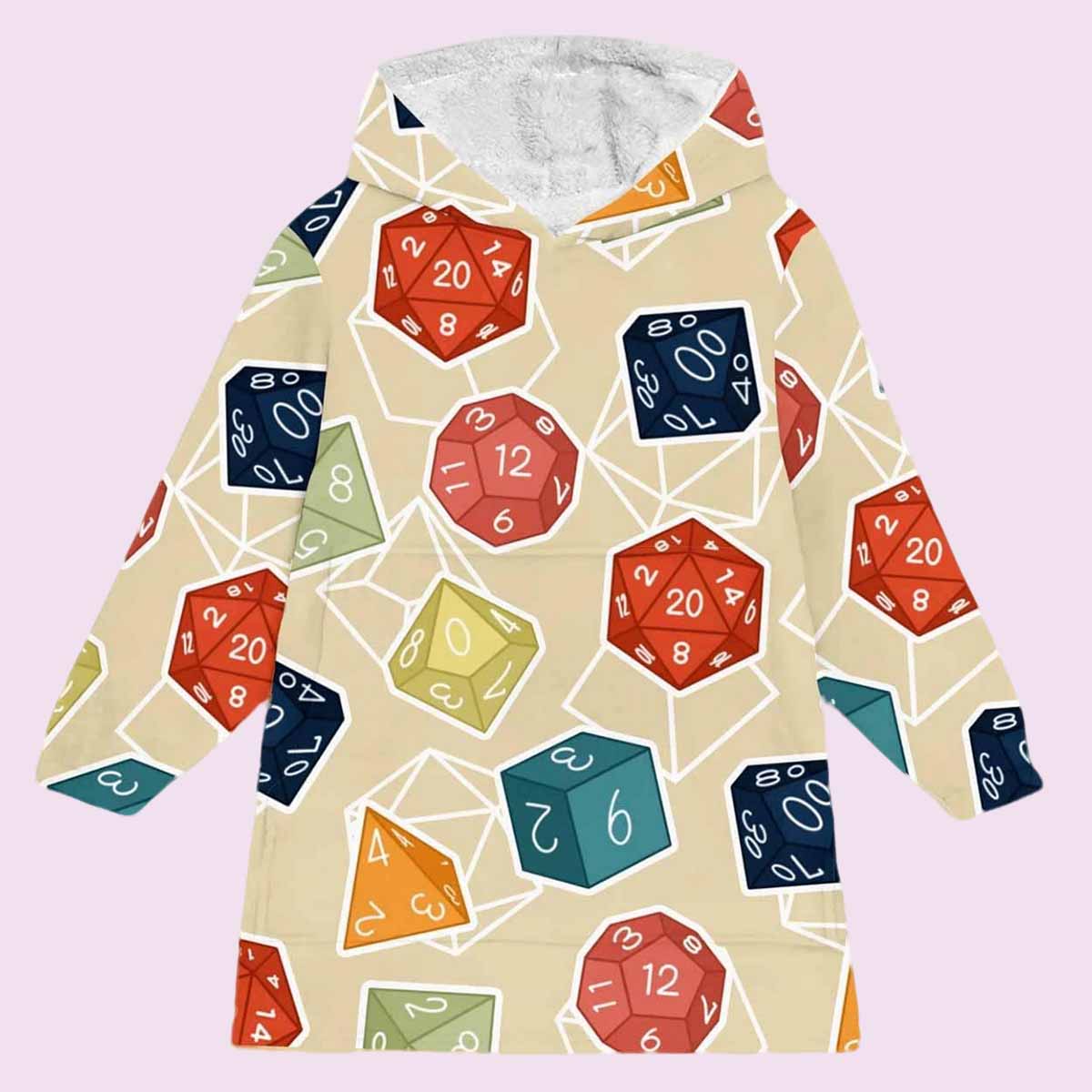 DnD Dice Set Yellow Blanket Hoodie DnD Dice Set Yellow Blanket Hoodie