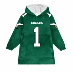 Eagles Hurts 1 Football Unisex Blanket Hoodie Eagles Hurts 1 Football Unisex Blanket Hoodie