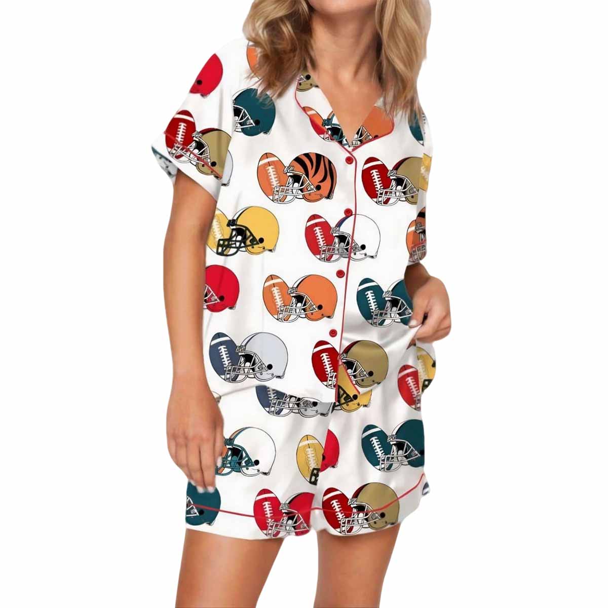 Football Game Day Satin Pajama Set Football Game Day Satin Pajama Set
