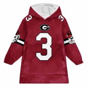 Frazier 3 Bulldogs Football Unisex Blanket Hoodie