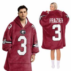 Frazier 3 Bulldogs Football Unisex Blanket Hoodie