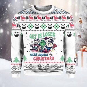 Get In Loser We’re Saving Christmas Sweater Get In Loser We’re Saving Christmas Sweater