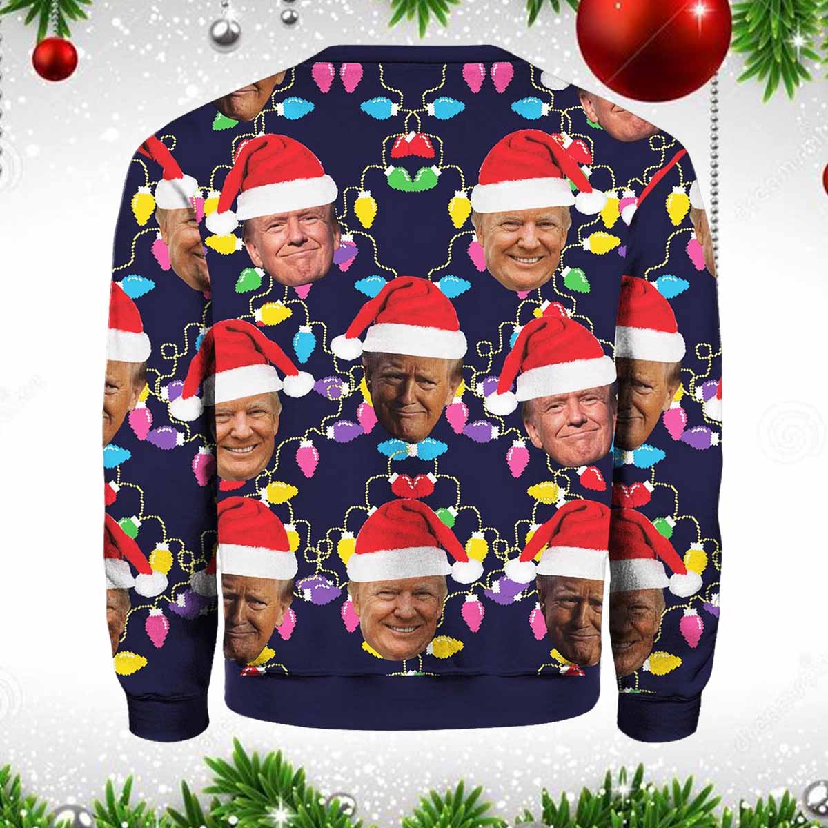 Humorous Trump Face Ugly Christmas Sweater Humorous Trump Face Ugly Christmas Sweater