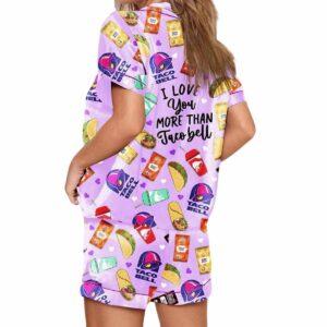 I Love You More Than Taco Bell Print Pajama Set 1 I Love You More Than Taco Bell Print Pajama Set