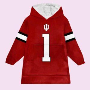 Indiana Hoosiers Football Unisex Blanket Hoodie Indiana Hoosiers Football Unisex Blanket Hoodie
