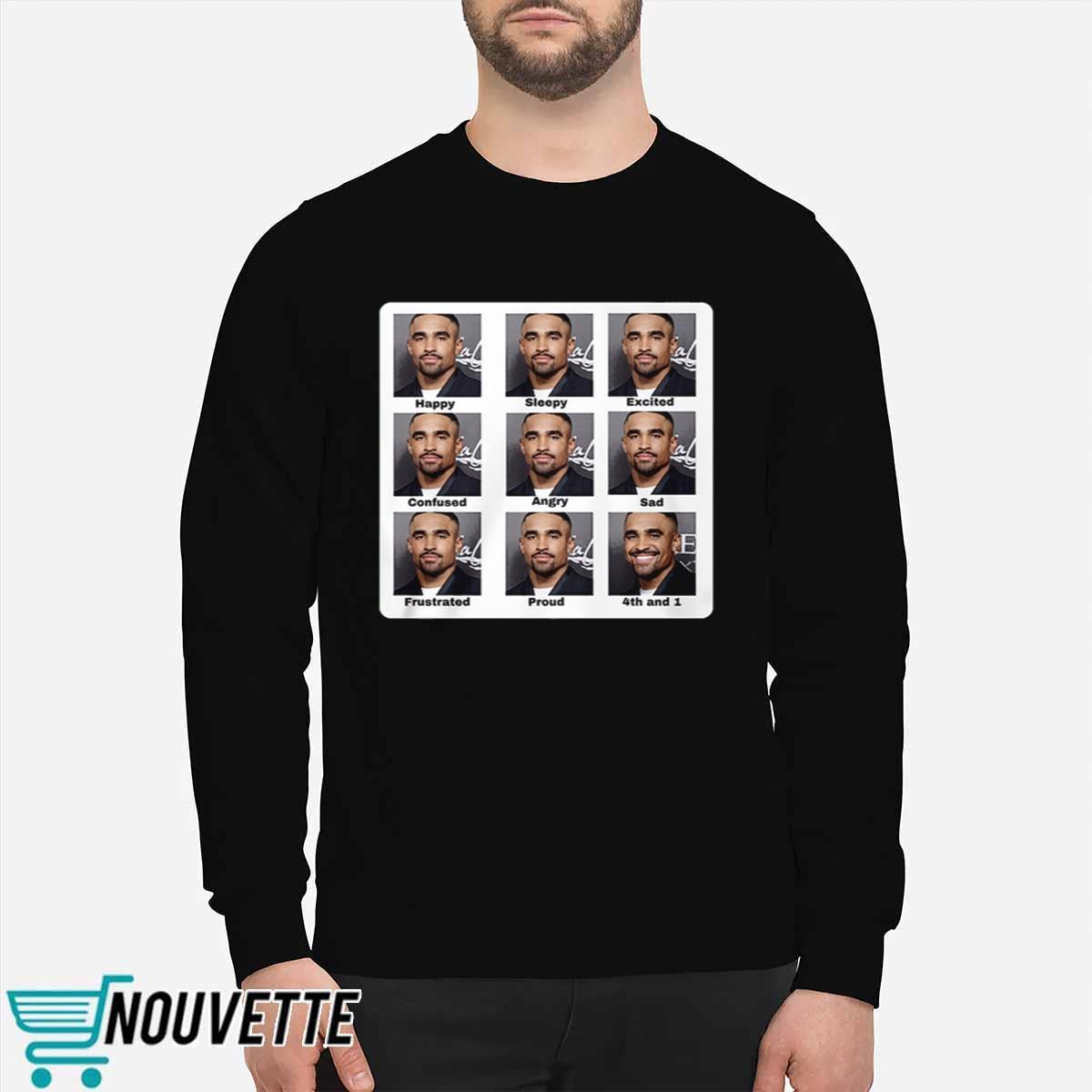 Jalen Hurts Memes Faces Happy Sleepy 4th and 1 Shirt Jalen Hurts Memes Faces Happy Sleepy 4th and 1 Shirt