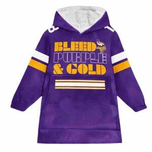 Jefferson Vikings Bleed Purple And Gold 18 Football Blanket Hoodie Jefferson Vikings Bleed Purple And Gold 18 Football Blanket Hoodie