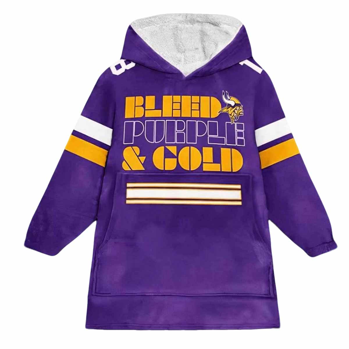 Jefferson Vikings Bleed Purple And Gold 18 Football Blanket Hoodie Jefferson Vikings Bleed Purple And Gold 18 Football Blanket Hoodie