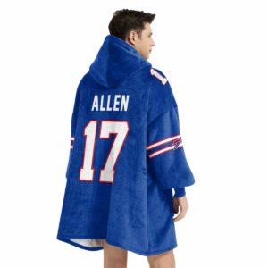 Josh Allen 17 Buffalo Football Unisex Blanket Hoodie1
