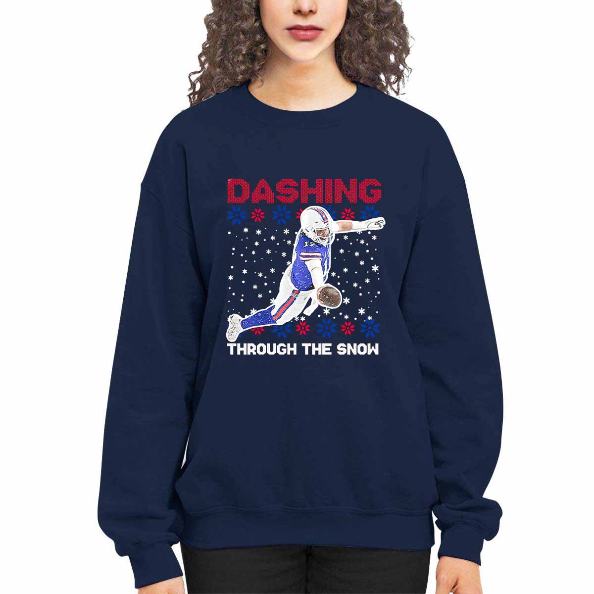 Josh Allen Dashing Through The Snow Shirt Josh Allen Dashing Through The Snow Shirt