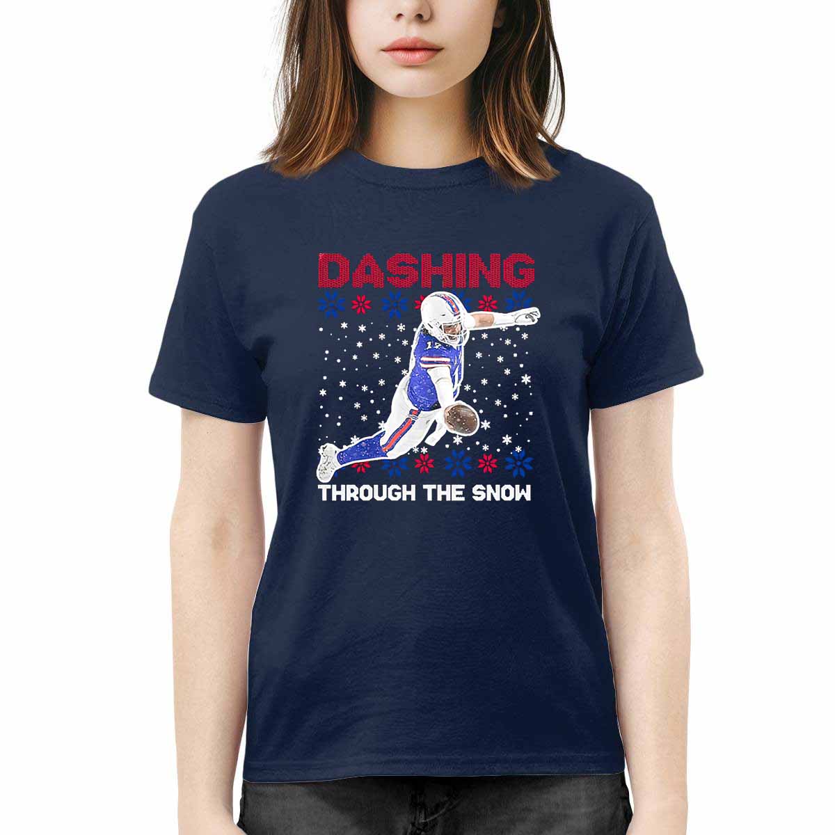 Josh Allen Dashing Through The Snow Shirt Josh Allen Dashing Through The Snow Shirt
